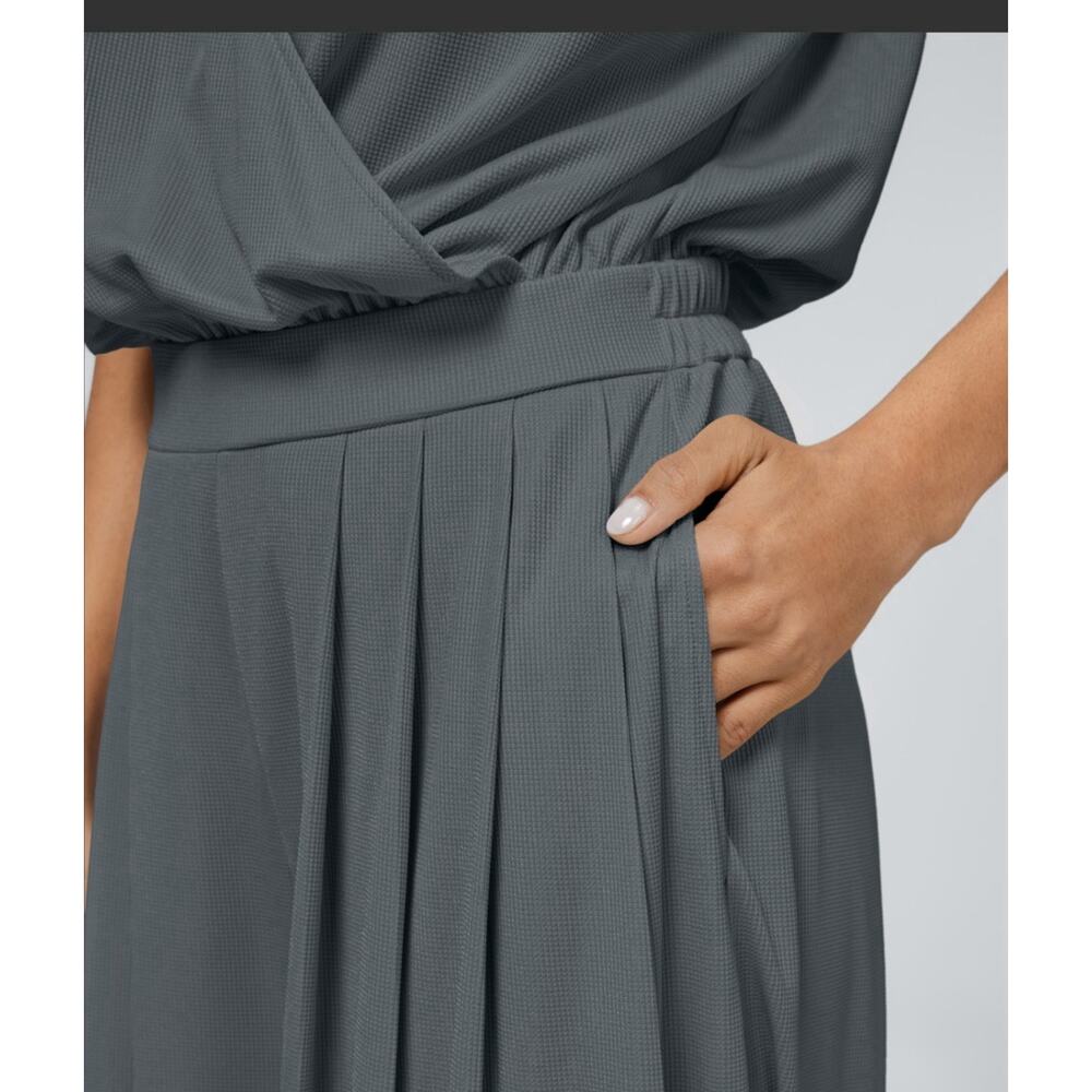 Halara Sz Large L Jumpsuit Dark Gray Waffle Knit - Picture 8 of 9